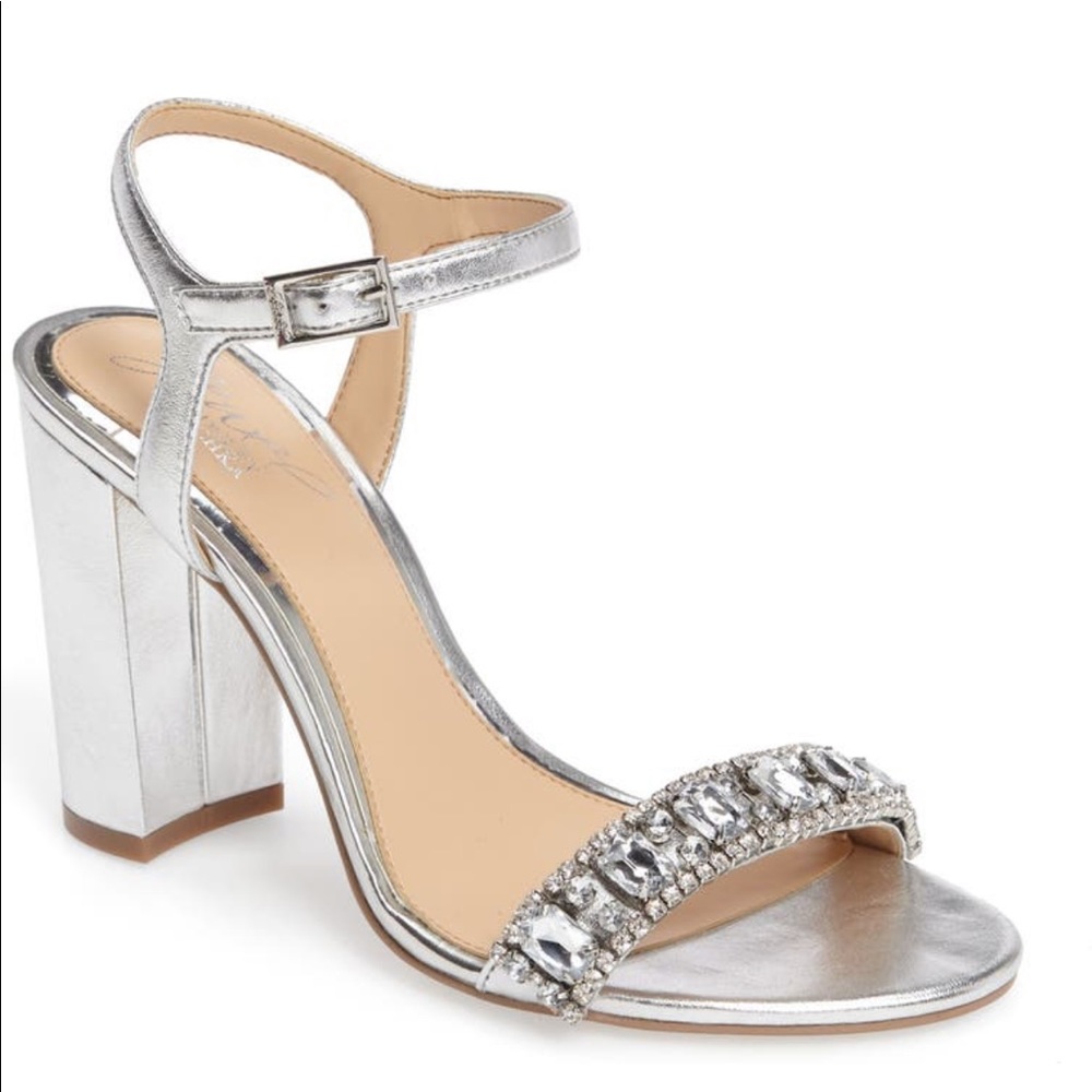 NWT Embellished Block Heel Sandal